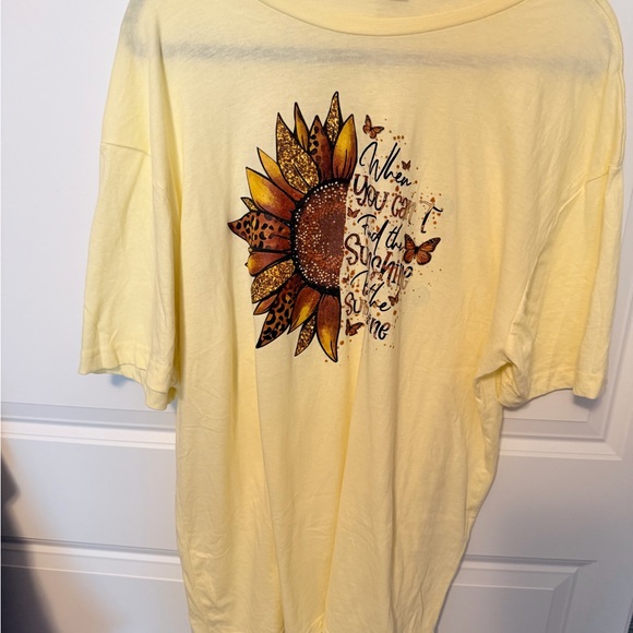 love & faith Tops - Yellow Sunflower Graphic T-Shirt